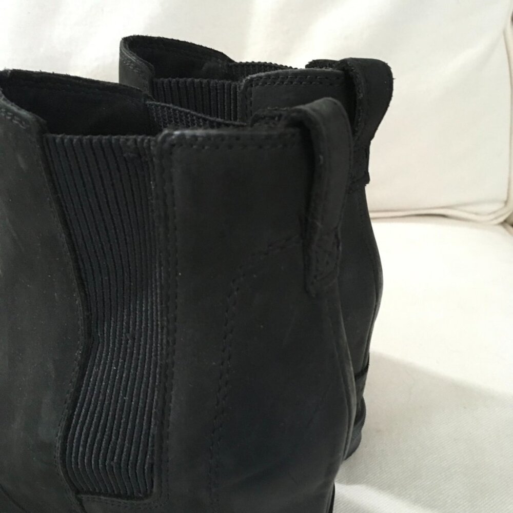 SOREL Women's Joan Rhapsody Chelsea Wedge Boot Black - Picture 4 of 7